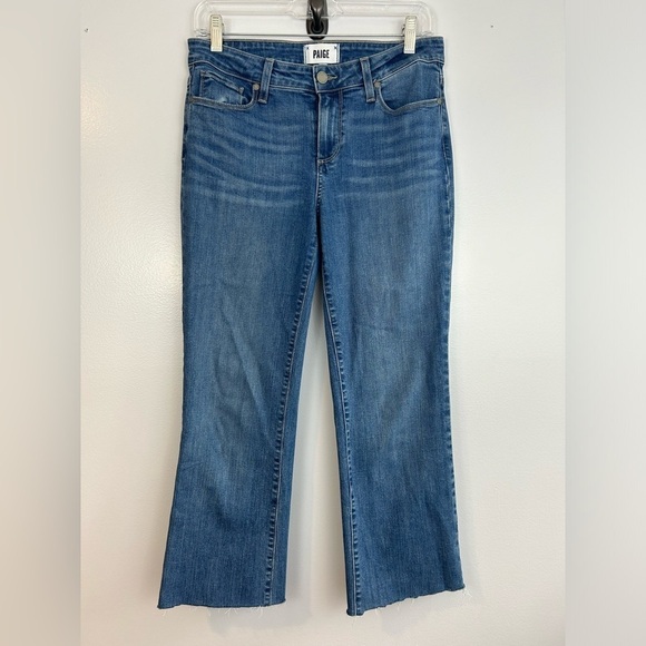 PAIGE Skyline Boot Cut Cropped Blue Denim Jeans Size 28 - Picture 1 of 9